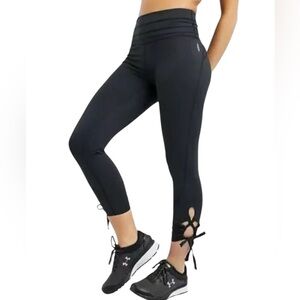 Free People Movement XS Swerve Lace Up High Rise Leggings Pants Yoga Black